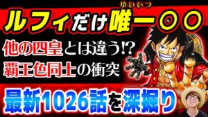 ルフィの覇王色だけ○○!? 四皇以上の覇王色の衝突について！※ジャンプ最新話1026話ネタバレ注意【 ワンピース 考察 】