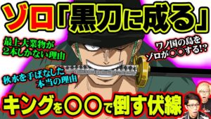 和道一文字が間もなく”黒刀”に成りワノ国を救う!!ゾロと刀が覚醒する3つの条件とは!!【 ワンピース 考察 】