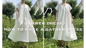 【超簡単】直線断ちでできるワンピースの作り方★型紙付き