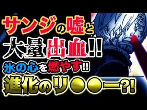 【ワンピース 最新話衝撃感想】サンジの嘘に進化の秘密？！氷の心を燃やす大量出血と●●ドー？！（予想考察）