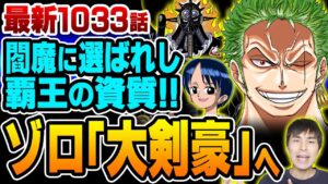 【 ワンピース 1033話 】 ゾロ 大覚醒！ 覇王色 の発動と閻魔の関係は!?今明かされるコウ三郎の正体!! キング が相変わらず無敵すぎる!!【 ONE PIECE 】