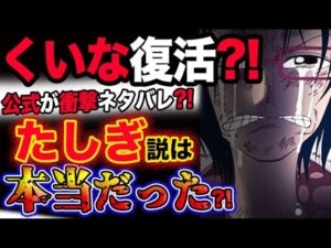 【ワンピース ネタバレ予想】くいな復活？公式が衝撃のネタバレ？たしぎ説は本当だったのか？！(予想妄想考察)