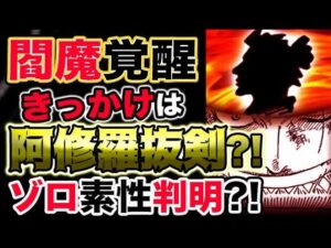 【ワンピース ネタバレ予想】閻魔覚醒のきっかけは鬼気九刀流阿修羅抜剣？ゾロの素性が遂に判明？！（予想考察）