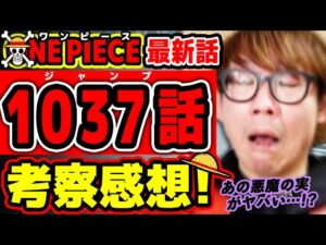 【 ワンピース最新1037話 】え…?? あの悪魔の実がヤバい!? ゴムゴムの実の秘密と関係は？ラストページがヤバすぎな回！ ONE PIECE ※ジャンプ最新話ネタバレ注意 考察