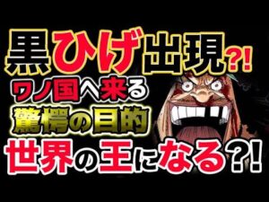 【ワンピース ネタバレ予想】四皇黒ひげ出現？ワノ国へ来る驚愕の目的とは？世界の王になる？！（予想考察）