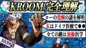 【ワンピース1039話ネタバレ】ローの覚醒KROOM完全理解。波動医学バイオレゾナンスが最大のヒント！？【最新話考察】