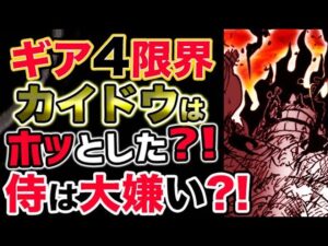 【ワンピース ネタバレ予想】ギア4限界？カイドウはホッとした？侍は大嫌いだった？！（予想考察）