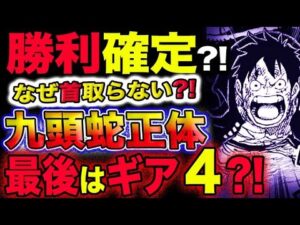 【ワンピース ネタバレ予想】ルフィ勝利確定？九頭蛇正体？最後はギア４？なぜ首を取らない？！(予想妄想考察)
