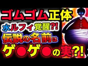 【ワンピース 最新話衝撃感想】ゴムゴムの正体とは？水ルフィ覚醒？伝説の名前はまさかのゲ●ゲ●の実？！(予想妄想考察)