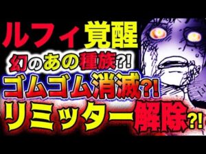【ワンピース ネタバレ予想】ルフィ覚醒？幻のあの種族を覚醒？リミッター解除？ゴムゴム消滅？ルフィ死亡？(予想妄想考察)