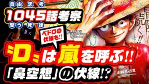 〝D〟は必ず嵐を呼ぶ!! 鼻空想(ハナクソ)の伏線からカイドウ撃破がわかる? ルフィ自由自在!! ＆ 19巻のペドロの伏線も【ワンピース ネタバレ 1045話 考察 ONE PIECE theory