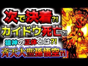 【ワンピース 最新話衝撃感想】次で決着？四皇カイドウ死亡？猿神の正体はまさかの？！(予想妄想)