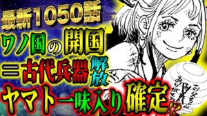 【ワンピース考察】遂に決着！開国の真相！トキの詩！新しい仲間の候補が1人脱落！！最新1050話【ONE PIECE最新話ネタバレ】