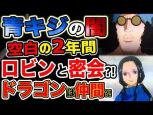 【ワンピース ネタバレ予想】青キジの闇がヤバい！空白の2年間！ロビンと密会？ドラゴンは仲間だった？！（予想考察）