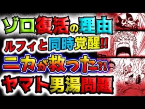 【ワンピース 最新話衝撃感想】ゾロ復活！地獄から舞い戻った理由？ルフィが助けた？ヤマト男湯問題(予想妄想)