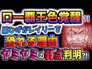 【ワンピース ネタバレ予想】ローが覇王色を覚醒？黒ひげがレイリーにビビった本当の理由？ヤミヤミの実の弱点判明？！(予想妄想)