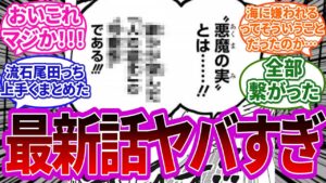 【最新1069話】ついに明かされた悪魔の実の衝撃的な事実を見て大盛り上がりする読者の反応集【ワンピース反応集】