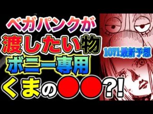 【ワンピース 1071最新話ネタバレ予想】ベガパンクが渡したい物は、ボニー専用、くまの●●？！（予想考察）