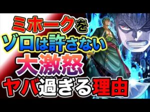 【ワンピース ネタバレ】ミホークVSシャンクス？ミホークVSゾロ！？ゾロがミホークを絶対に許さない理由とは？！（予想考察）