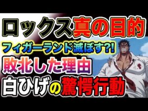 【ワンピース ネタバレ予想】ロックスの真の目的とは？ロックスが敗北した理由とは？白ひげの驚愕の行動がヤバい！（予想考察）