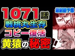 【ワンピース 1071最新話予想】戦桃丸は死亡したのか？エッグヘッドのレーザーの秘密コビーが復活する？コビーが拉致された衝撃の理由とは？（予想考察）