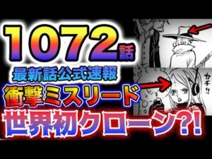 【ワンピース 1072話衝撃チョイ見せ速報】世界初の女性クローンの正体とは？まさかのミスリード？！(予想妄想)