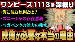 ワンピースの世界が海に沈む原因は過去描写に隠されていた!?ベガパンクの放送が映像電伝虫だった最大の理由がわかりました【 ONEPIECE 考察 最新 1113話 深掘り 】※ジャンプ ネタバレ 注意